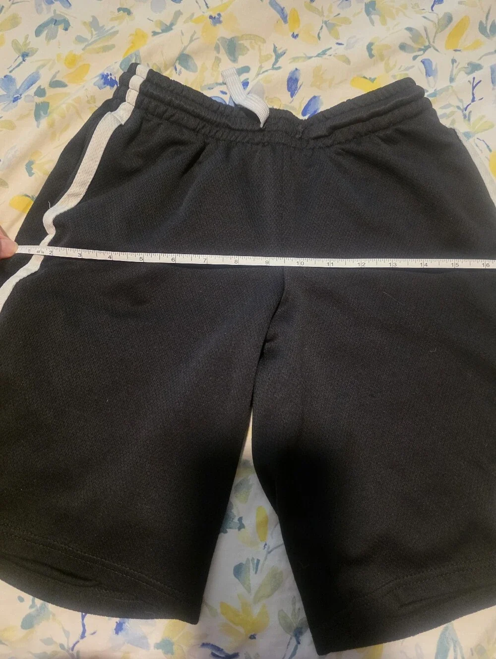 GAP Black Boy's Drawstring Athletic Shorts with White Side Stripe And Pockets